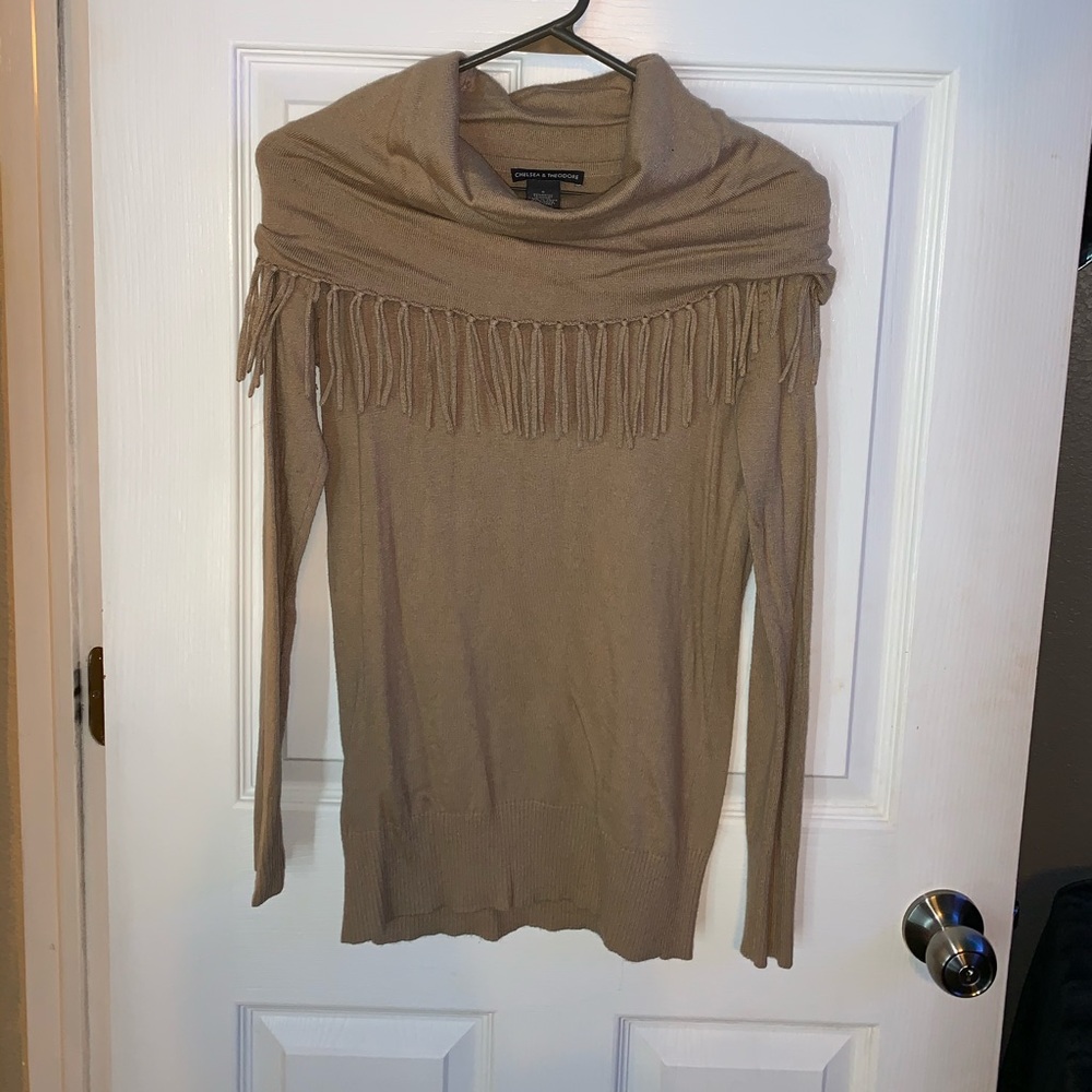 Tan Cowl Neck Sweater